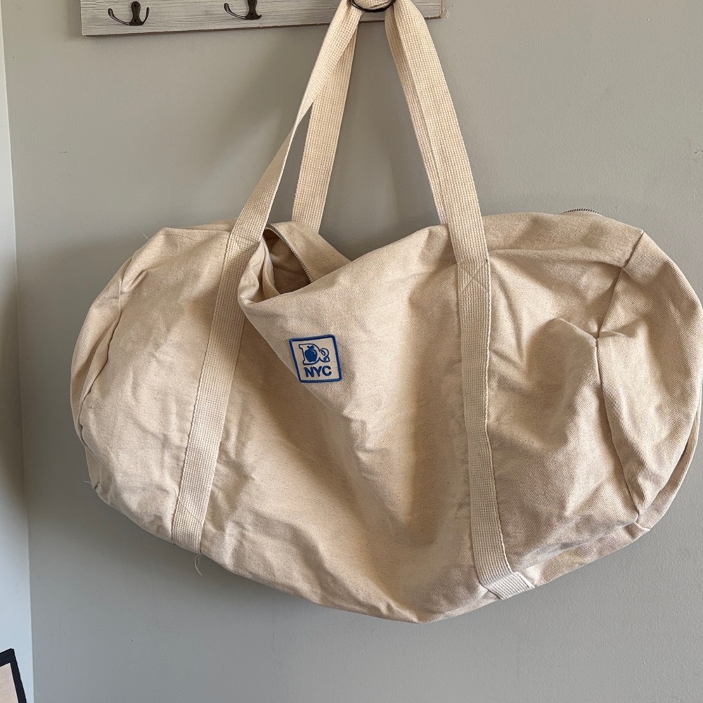 Beige Degods NYC custom Canvas Tote Bag